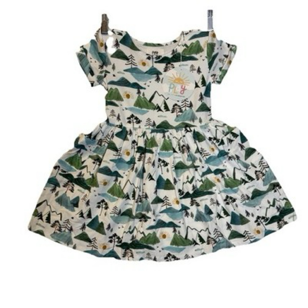 Little Sleepies 4T Mountain mist Short Sleeve Pocket Dress